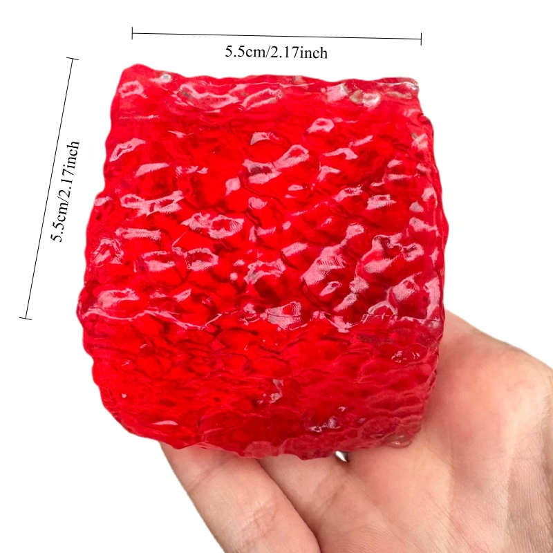 Squishy Ice Skin Maltose Zappelspielzeug, glänzendes quadratisches Stressabbau-Squeeze-Spielzeug, weicher Würfel, langsames Rebound-Spielzeug für Freunde, Festival, Geschenke – Detail 1