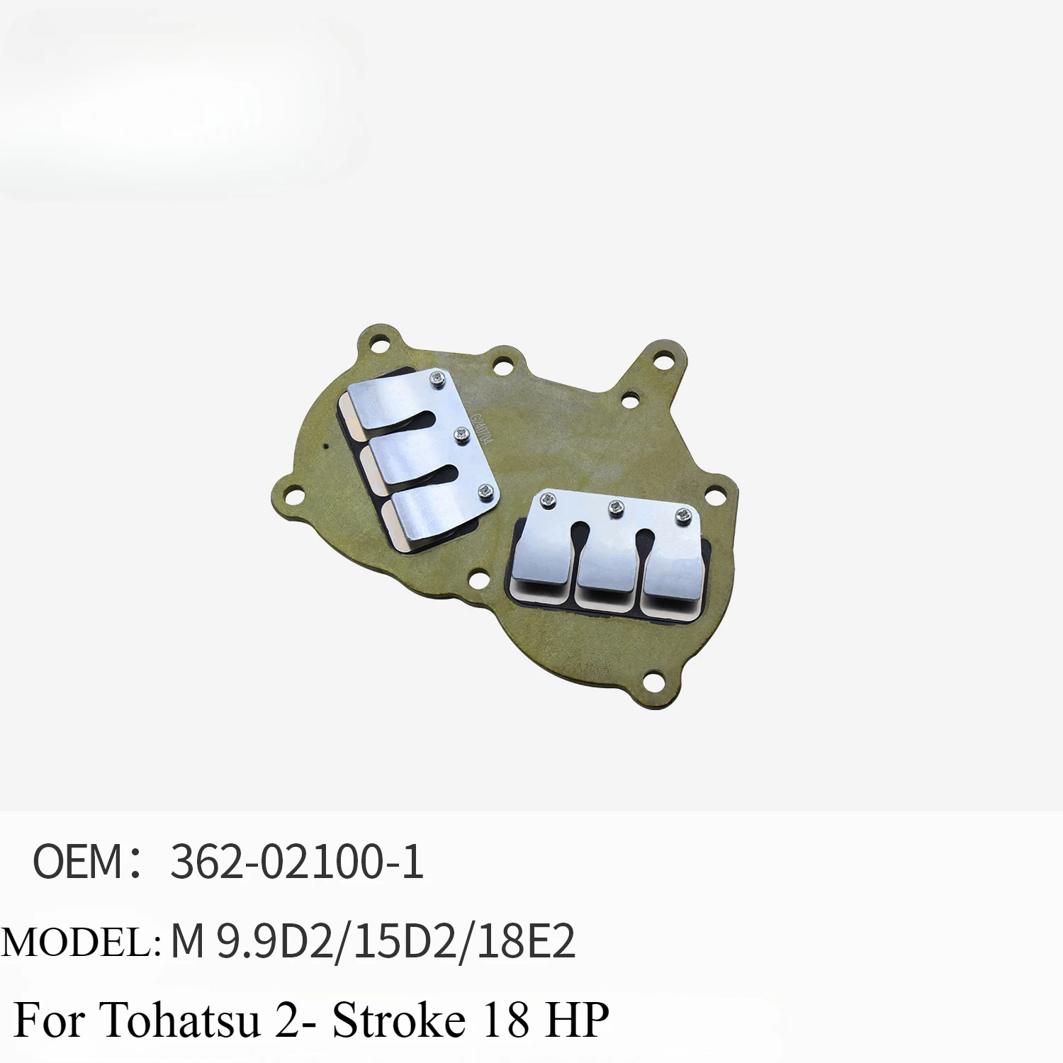 

Outboard Engine Boat Motor Intake Valve Assembly for Tohatsu 2 Stroke 18HP M9.9D2/15D2/18E2 362-02100-1