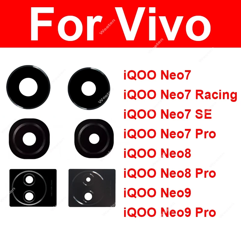 

Стеклянный объектив задней камеры для VIVO iQOO Neo 7 Neo 8 Neo 9 Pro Racing SE, клейкие запасные части для объектива задней камеры