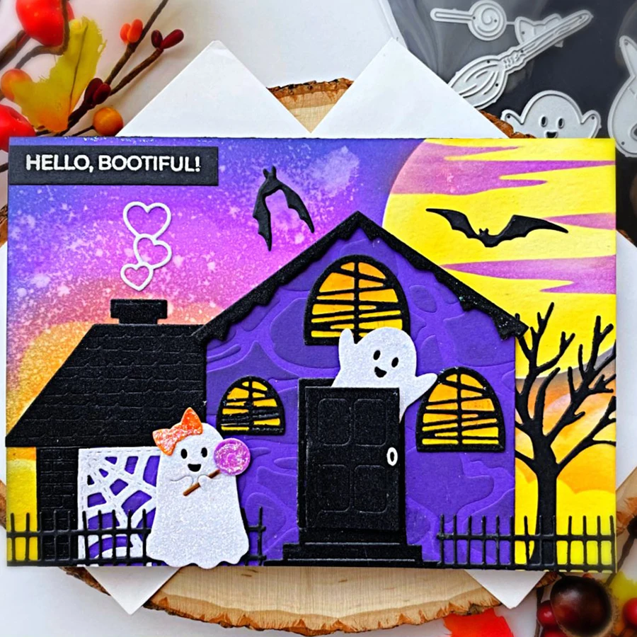 Lucky Goddess Metal Cutting Dies Halloween Fence Tree Diy Scrapbooking Photo Album Decorative Embossing Paper Card Crafts view 3
