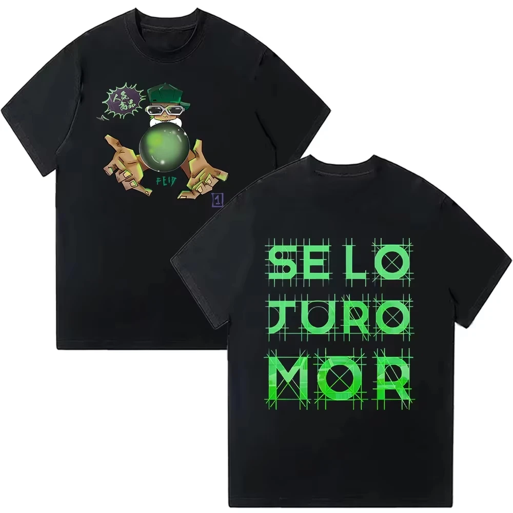 Rapper Feid Se Lo Juro Mor Neues T-Shirt, modische Herrenmode, ästhetisch, lustig, Feid Ferxxo Kleidung, Sommer, Oversized, Hip-Hop, Baumwoll-T-Shirts, Oberteil – Detail 4