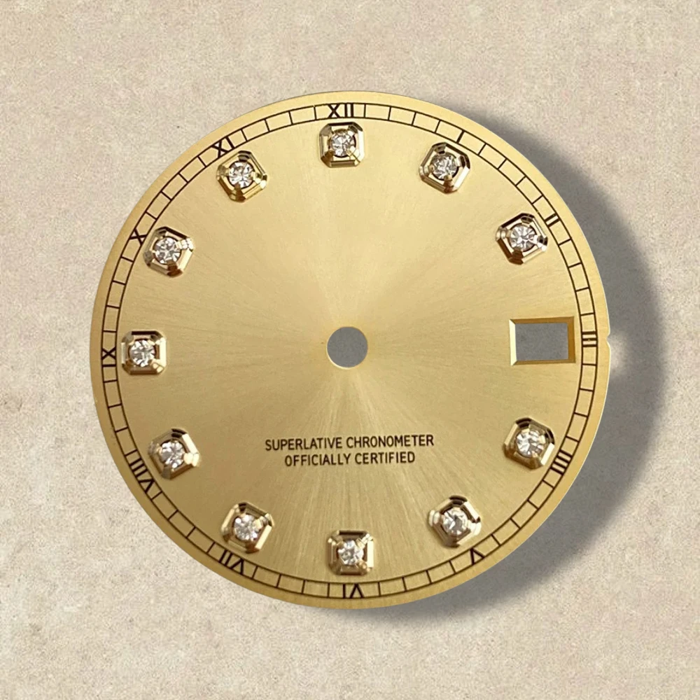 28.5mm S Logo Diamond NH35 Dial Suitable for NH35/NH36 Movement Watch Modification Accessories High Quality NH35 Accessories ﻿