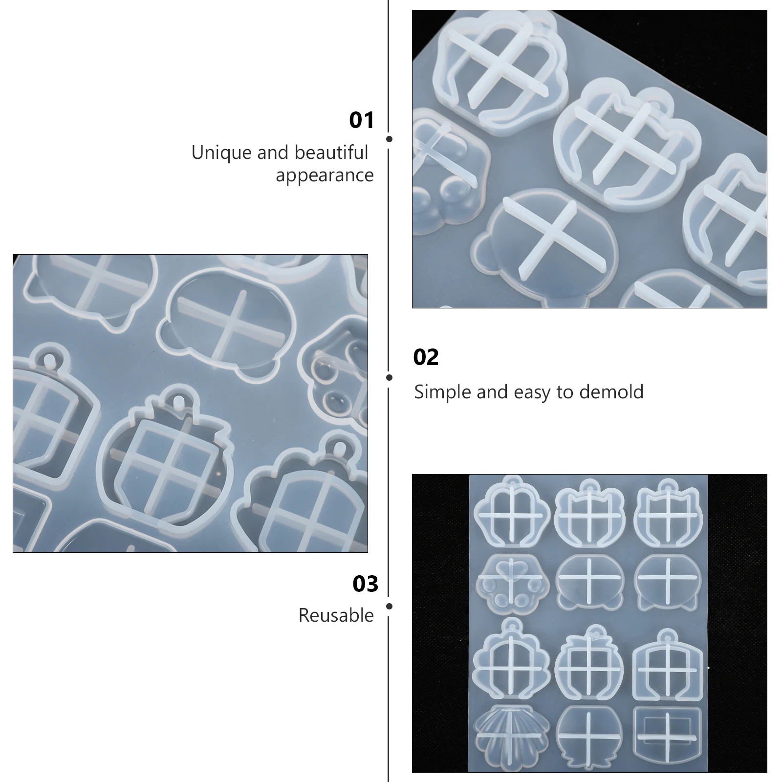 

Crystal Drop Keychain Silicone Mold DIY Pendant Jewelry Cover Craft Making Casting Resin Decor Unique Shape Reusable Safe Long