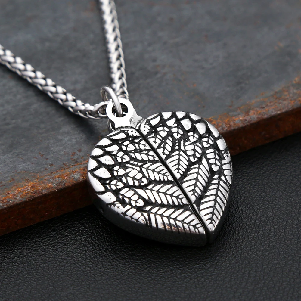 

Vintage Fashion Angel Wings Heart Pendant Necklaces For Man Woman 316L Stainless Steel Couple Anniversary Jewelry Dropshipping