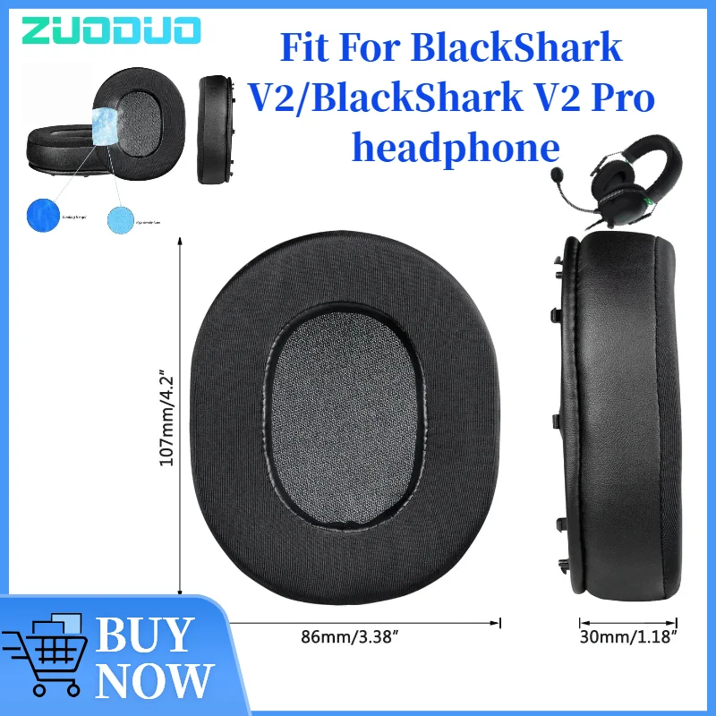 

ZUODUO Ear pads for Razer Black Shark V2PRO /V2 replacement headphones Softer Protein Leather Earpads