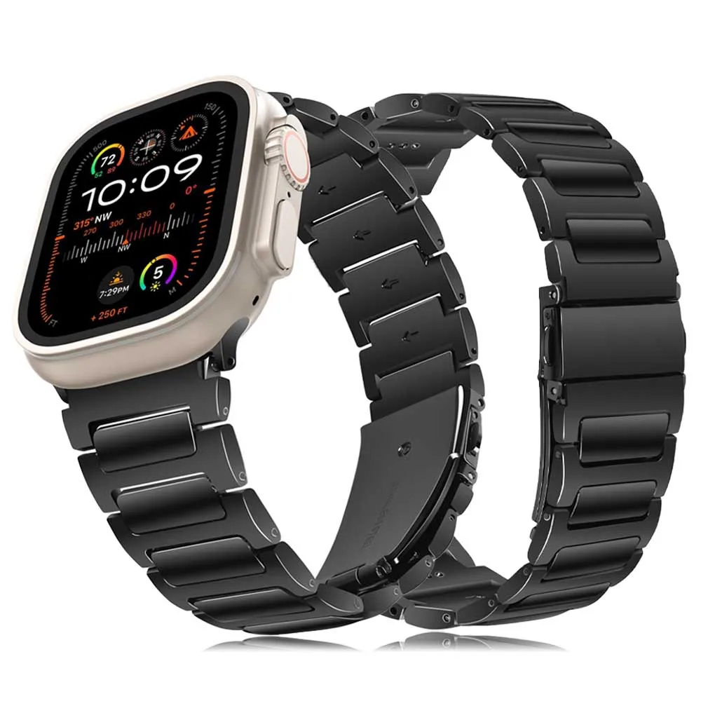 

Ремешок из цинкового сплава для Apple Watch Ultra 2 49 мм Series 9 8 7 45 мм 44 42 мм, люксовый браслет для iWatch 6 5 4 se 41 мм 40 мм