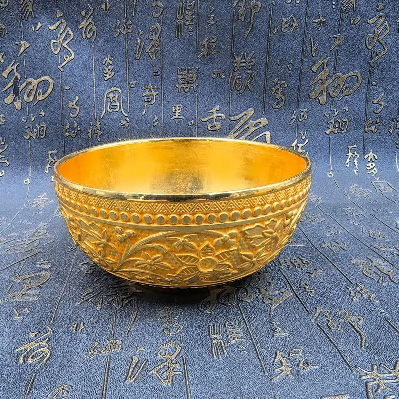 Miscellaneous Antiqued Qianlong Era Flower Bowl, Alloy Film Props, Craft Ornament