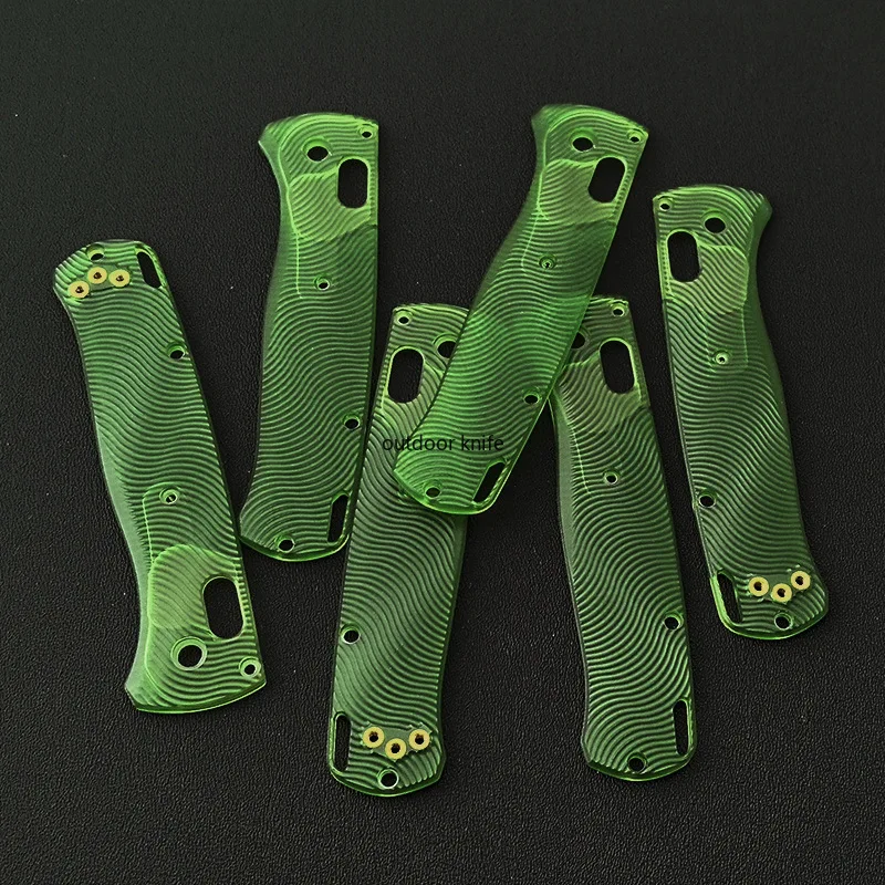 1 Pair Acrylic Wave-Pattern Handle Patches for  Benchmade Bugout 535 - 4 Color Options, DIY Accessory