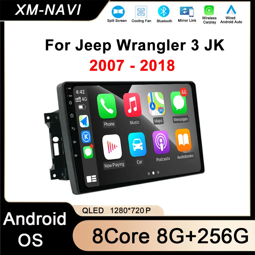 10'' Android Auto Car Radio For Jeep Wrangler 3 JK 2007 - 2018 Stereo Multimedia Video Player  Wireless GPS Navi BT Head Unit