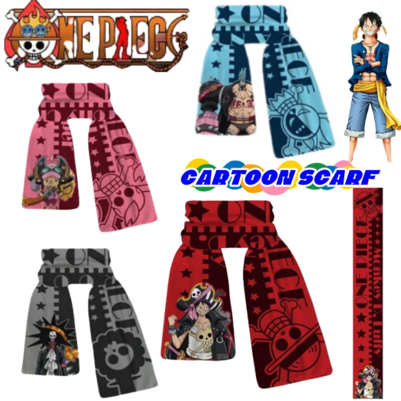 

One Piece Monkey · D · Luffy Roronoa Zoro Nico Robin Cartoon Cute Scarf Winter Couple High-value Soft Comfortable Warm Scarf