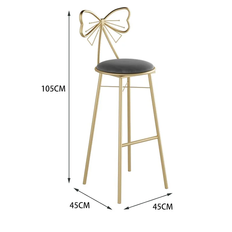 European Gold Bar Stool Luxury Metal Faux Leather Modern High Bar Chairs White Living Room Taburetes De Bar Home Furniture