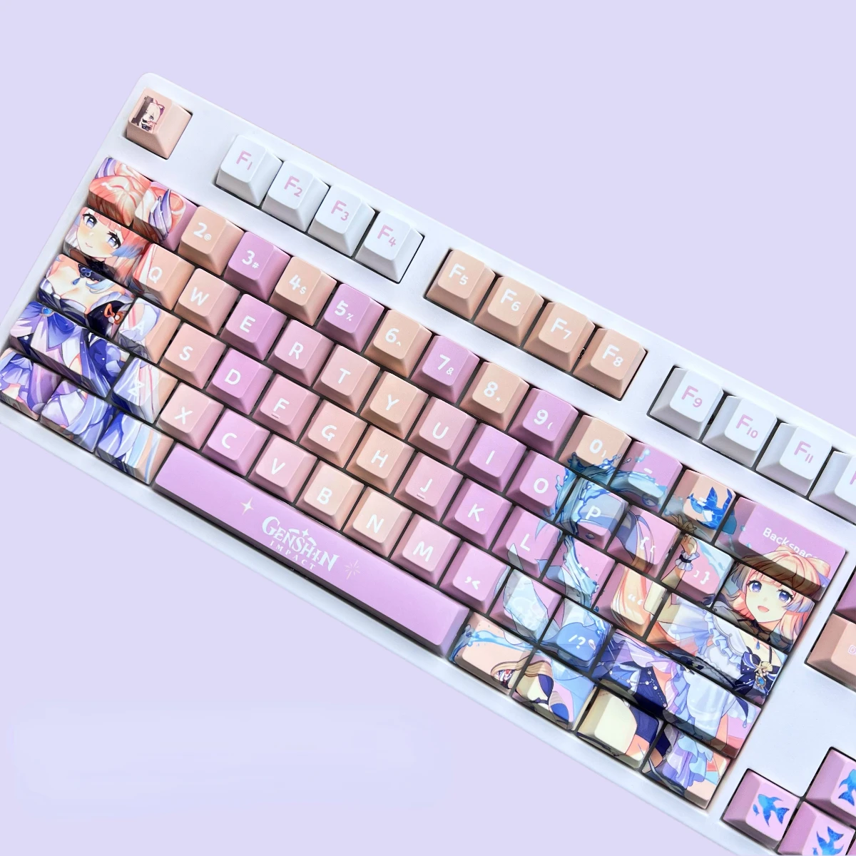 108 keycaps Genshin Impact Sangonomiya Kokomi Anime Game Girl Keycaps Cherry for MX Switch Mechanical Keyboard DIY Custom Gift