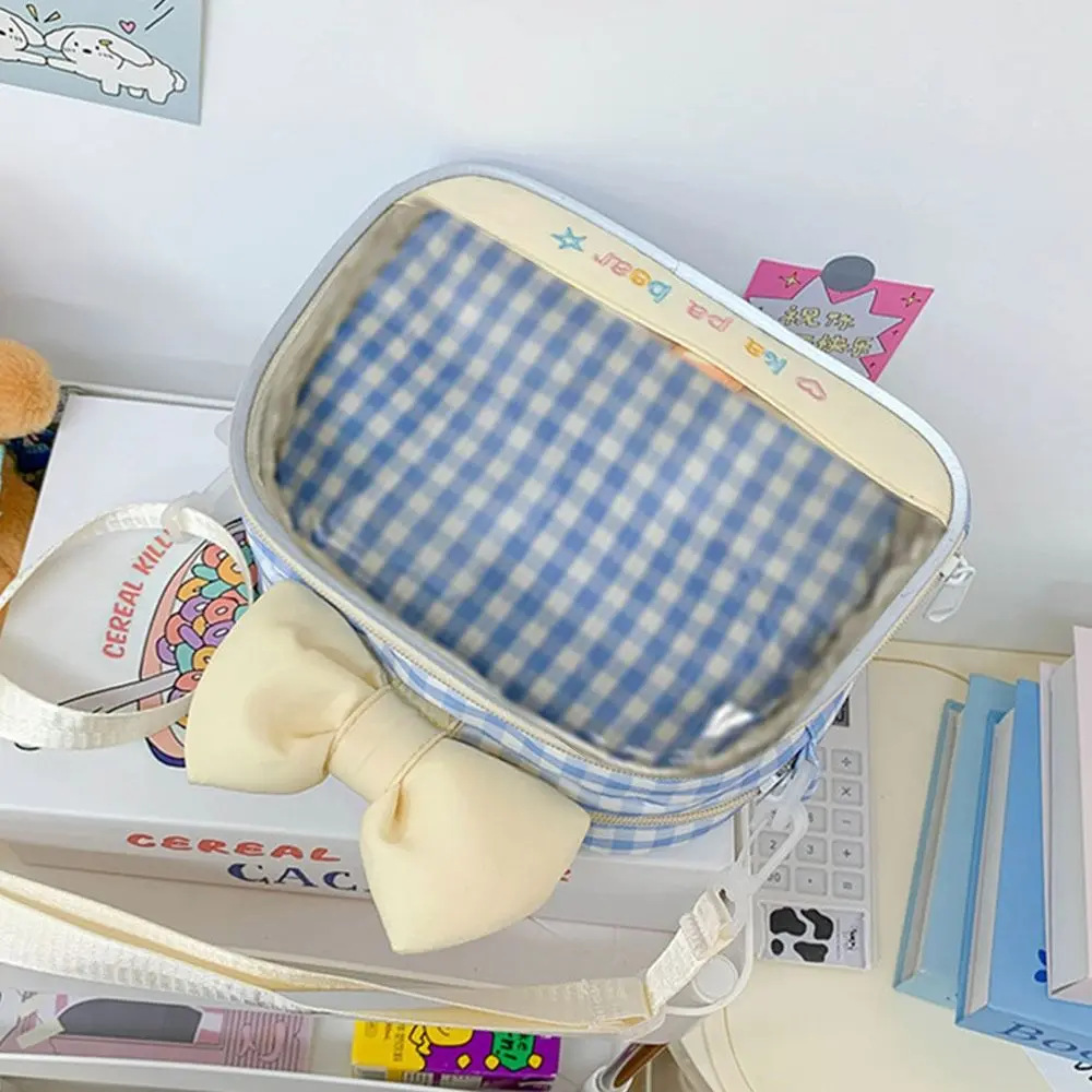 Ins نمط شارة شفافة ويندوز حقيبة كروسبودي أنيمي حقيبة كتف عادية Bowknot عرض حقيبة السلع