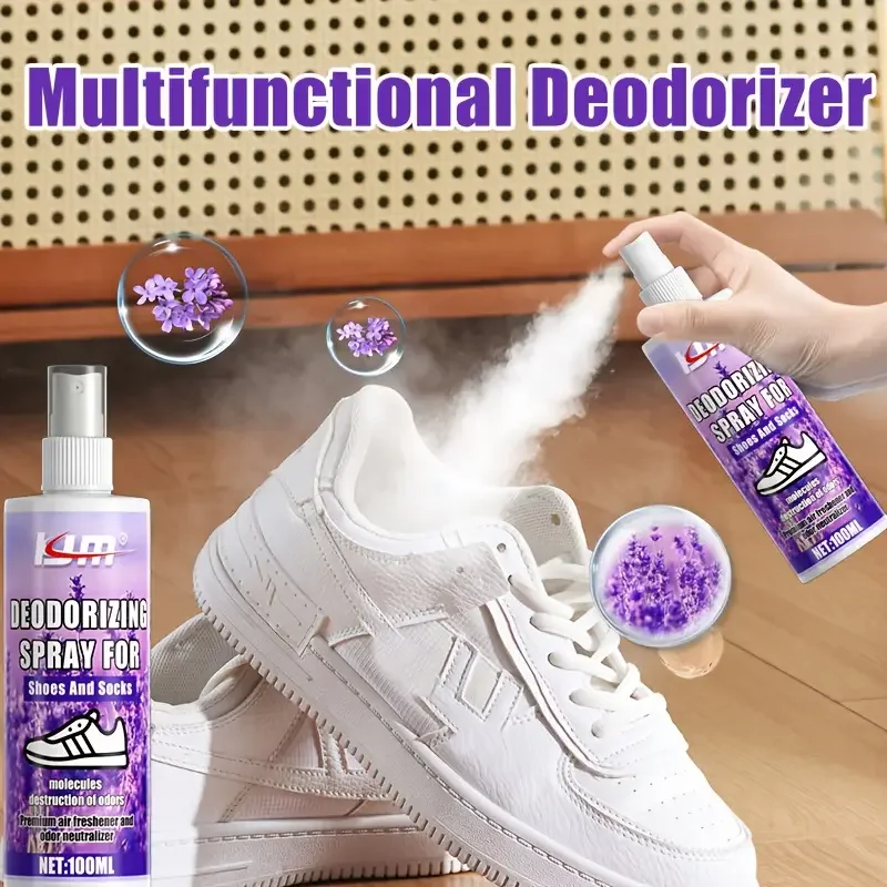 Multi-Functional Deodorizer Spray: Shoes/Pets/Toilet/Kitchen Odor Eliminator,Long-Lasting Freshness,Chemical-Free, Purple Bottle