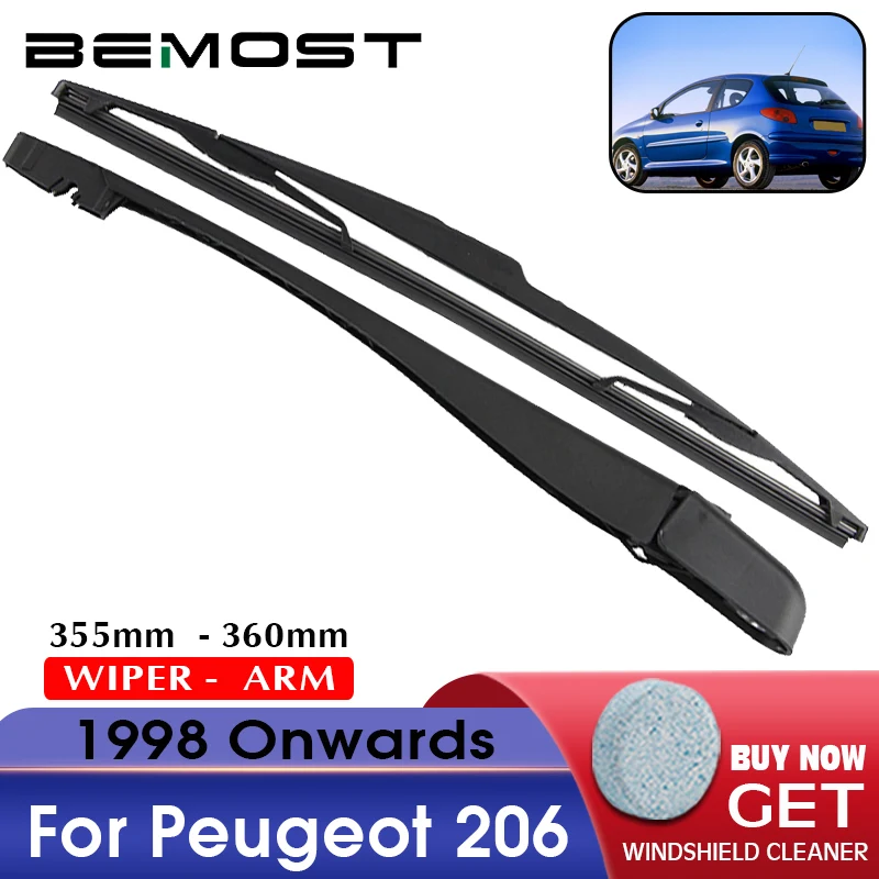 BEMOST Car Rear Windshield Windscreen Wiper Arm Blades Natural Rubber Accessories For Peugeot 206 355MM Year From 1998 To 2018