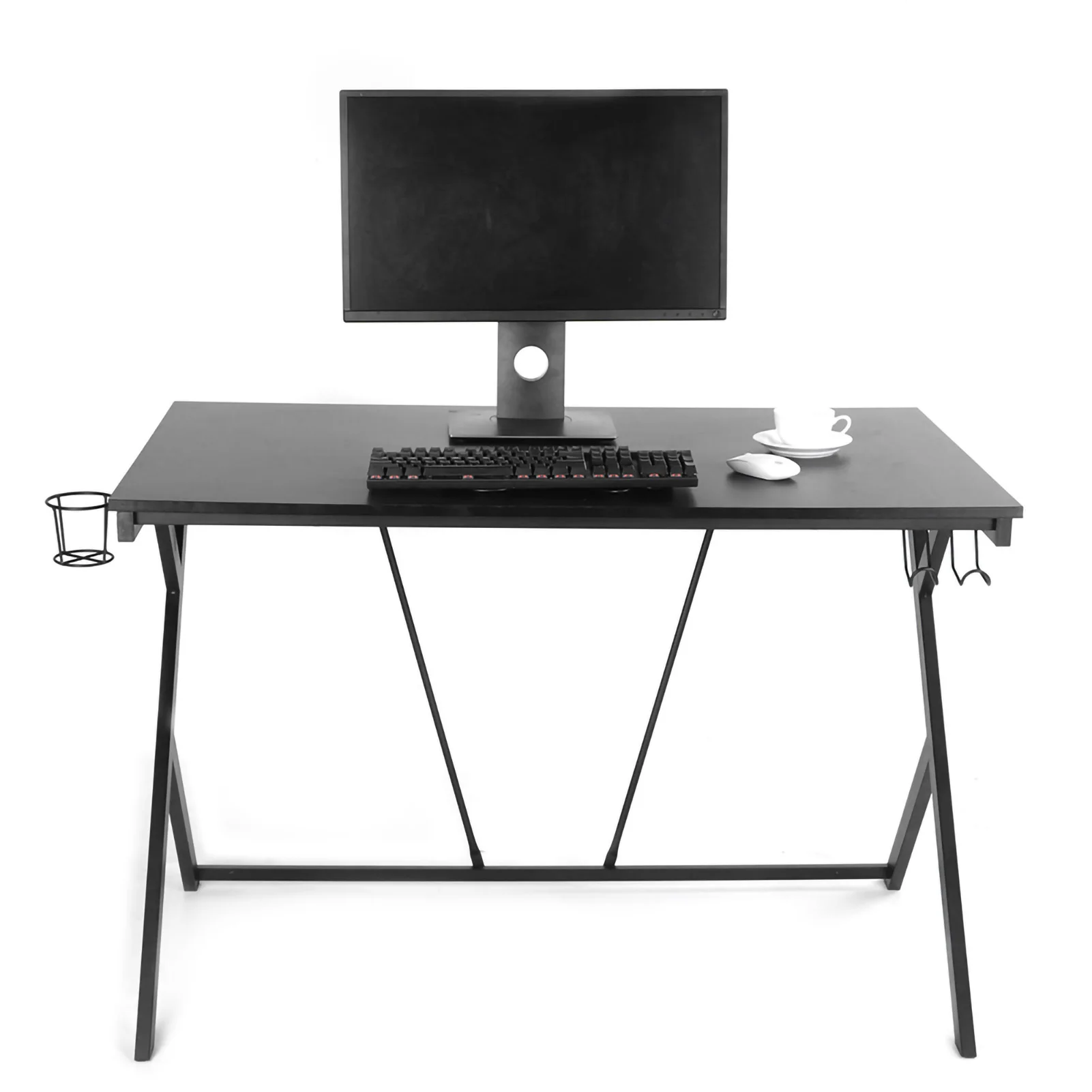 Modern Ergonomic RShape Frame Stable Gaming Table Computer Desk for Home Office Working Use