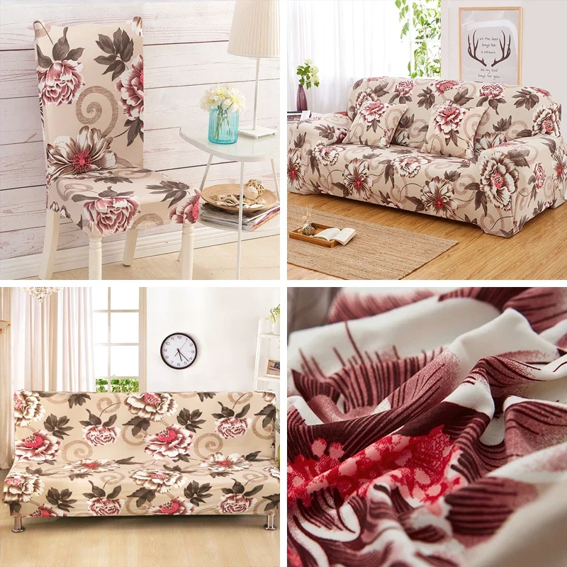 Big Flower Sofa Cover Printed Couch Cover Polyester Bench Covers Elastic Stretchy Furniture Slipcovers for Christmas Home Decor
