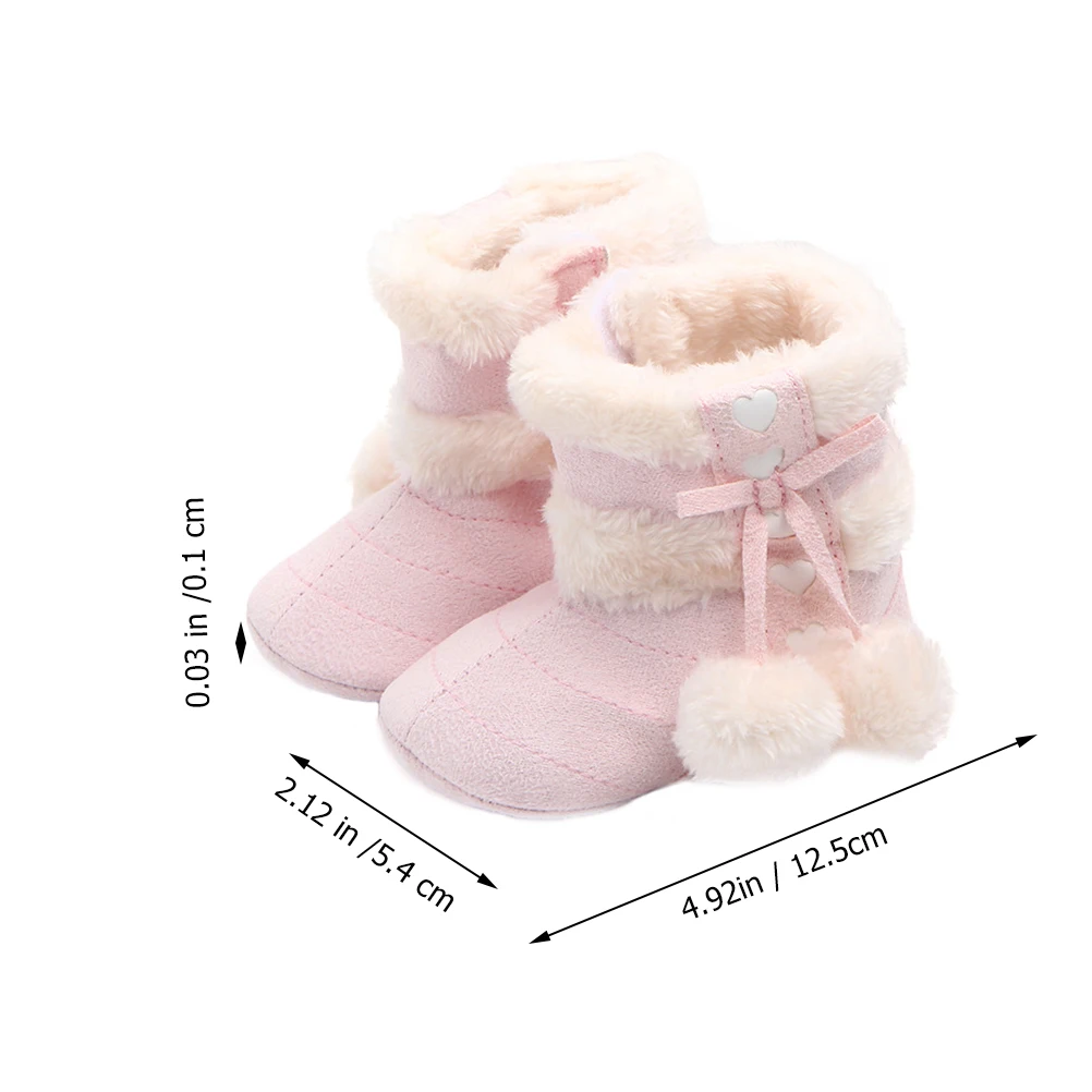1 زوج أحذية الشتاء الطفل أحذية عيد الميلاد Prewalker القطن الدافئة لينة وحيد Bowknot تصميم للأطفال حديثي الولادة مريحة المشي