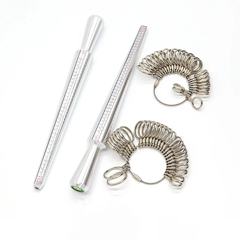 HK/US/JP/UK/EU Aluminum Ring Rod Metal Ring Multi-size Specification Finger Gauge Kit Size Measuring Screening Jewelry DIY Tool