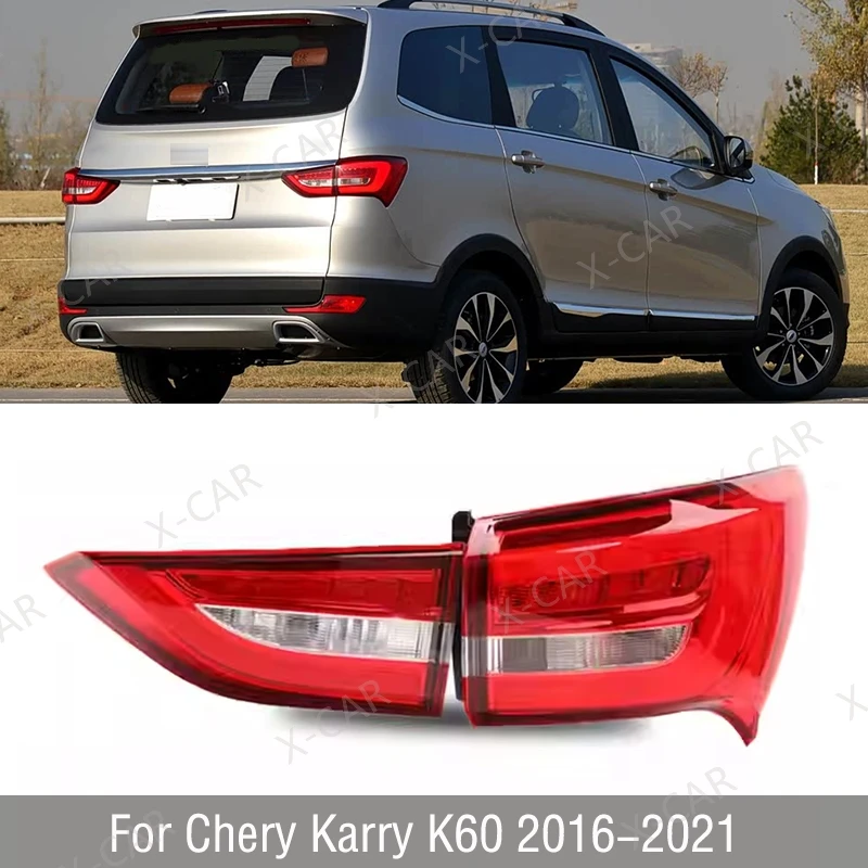 

Задний бампер автомобиля, задний фонарь в сборе, стоп-сигнал заднего хода для Chery Karry K60 2016 2017 2018 2019 2020 2021, задний фонарь