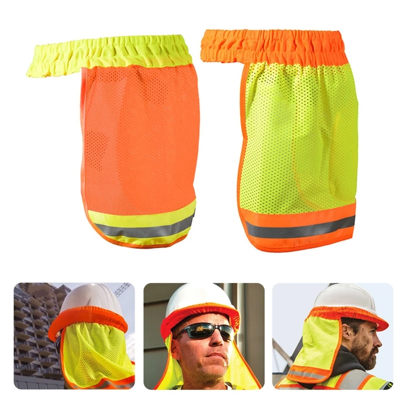 

Sunshield Mesh Neck Sunshade Cover with High Visibility Reflective Strip for Hardhats Safety Helmet Drop Shipping