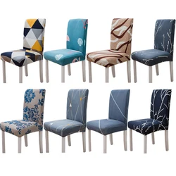 Melkzijde Print Stoelhoes Voor Woonkamer Stretch Polyester Stoel Hoes Meubelbeschermer Voor Keuken Kantoor Interieur