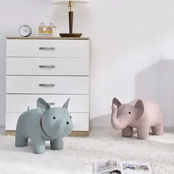 Silla de elefante para sala de estar, muebles otomanos para niños, taburete de madera para el hogar