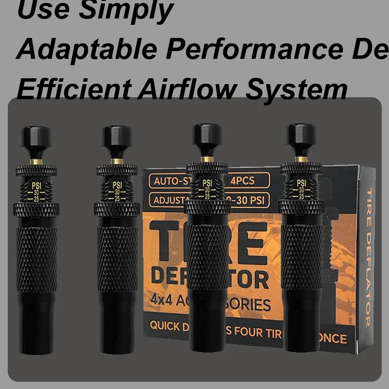 

Over Sand Tire Deflator 4 Pieces Car Deflator Valve Portable Car Adventure Gear Vent Valve For Vehicles Bike Truck Maintenance
