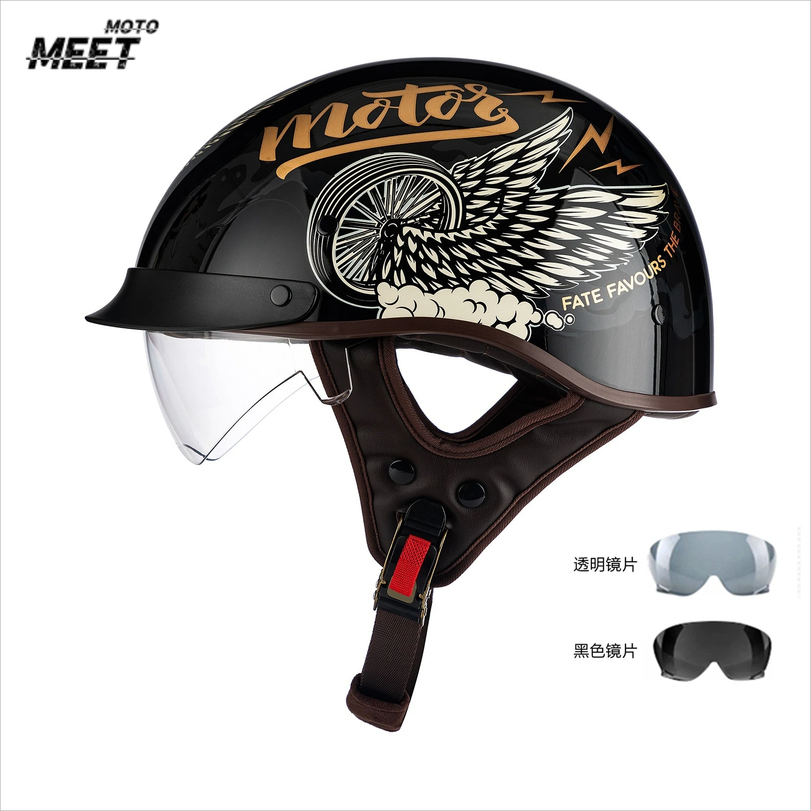 

Новый легкий мотошлем-полумаска из ABS-пластика в классическом ретро-стиле для мужчин и женщин, для круизных мотоциклов и скутеров, с дышащей подкладкой