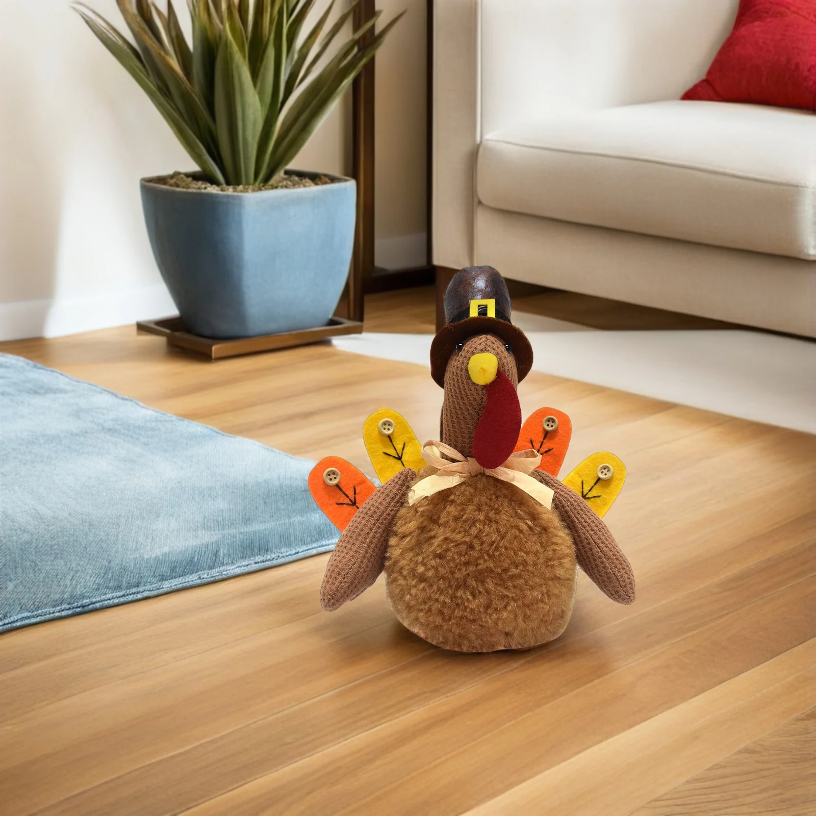 Dekorasi Turki dari Kain Lembut dengan Desain Berdiri untuk Dekorasi Rumah Musim Gugur, Centerpiece Thanksgiving, Ide Hadiah Ramah Anak