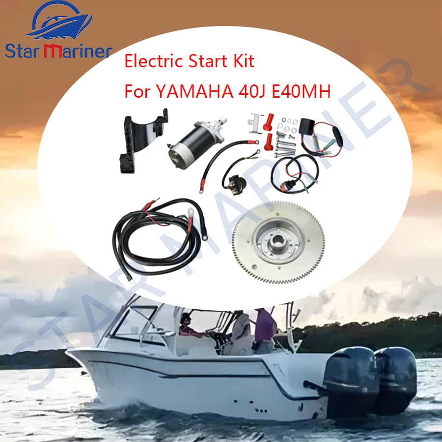 

Electric Start Kit For YAMAHA Outboard 2 Stroke 40HP 40J E40MH Model 64JK Starter Motor Set Electrical Start Conversion Kit