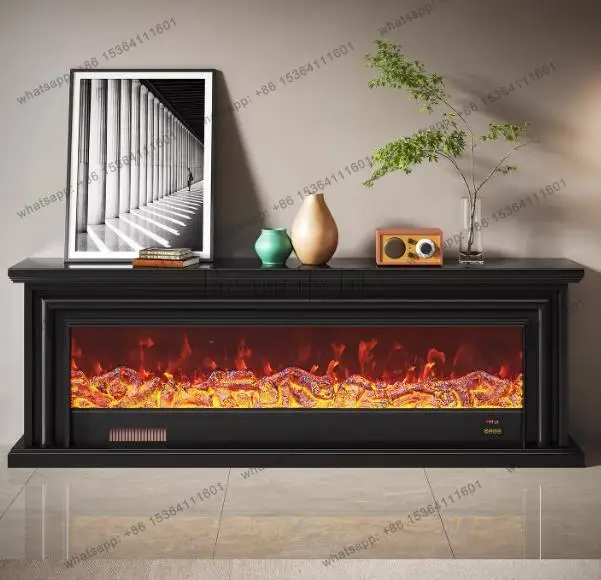 New Ornament European Tv Cabinet Simulated Flame Long Living Room Tv Cabinet Fireplace Luxury White Mueble De Tv Furniture For H