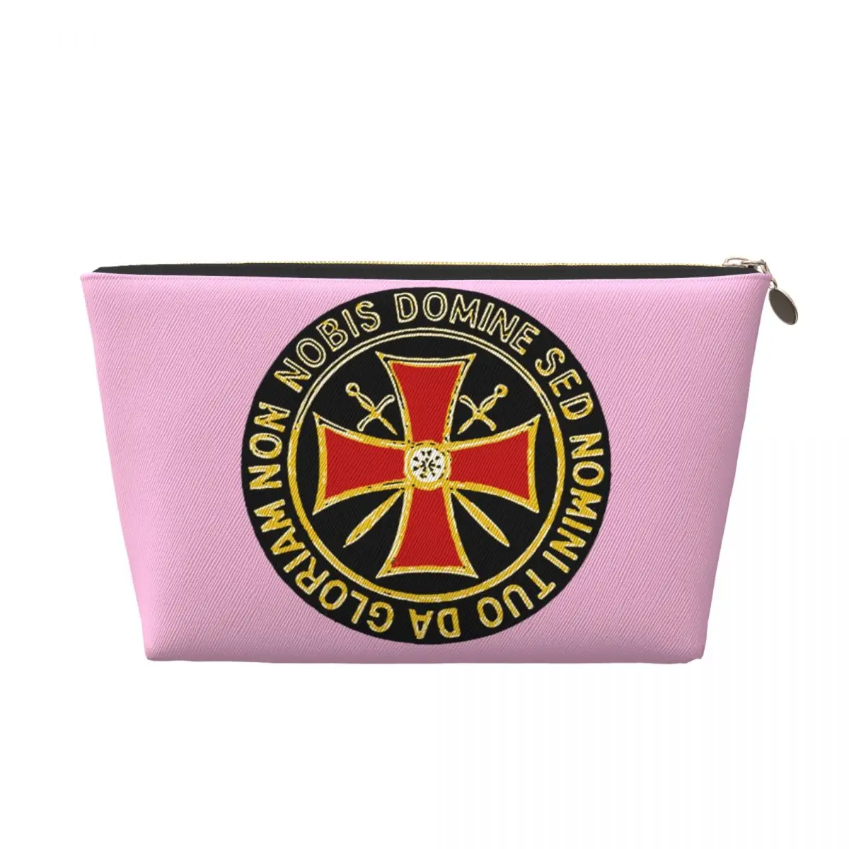 Custom Templar Crossed Sword Cosmetic Bag Women Cute Big Capacity Knights Templar Makeup Case Beauty Storage Toiletry Bags