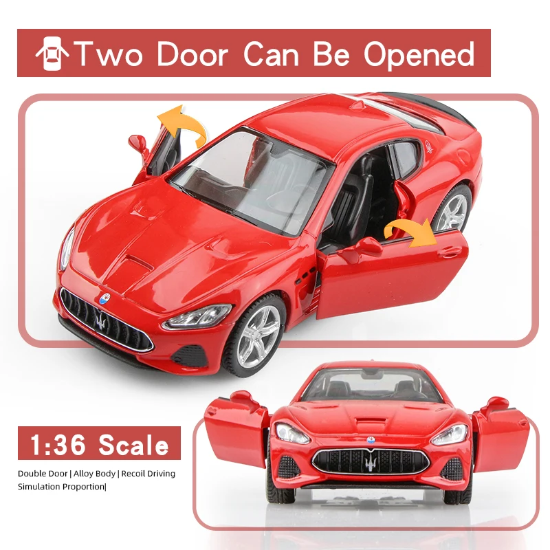 2018 Maserati GranTurismo MC Mô Phỏng Tinh Tế Diecasts & Đồ Chơi Xe RMZ Thành Phố 1:36 Mô Hình Bằng Hợp Kim Railed/Xe Máy/Ô Tô/Xe Đạp