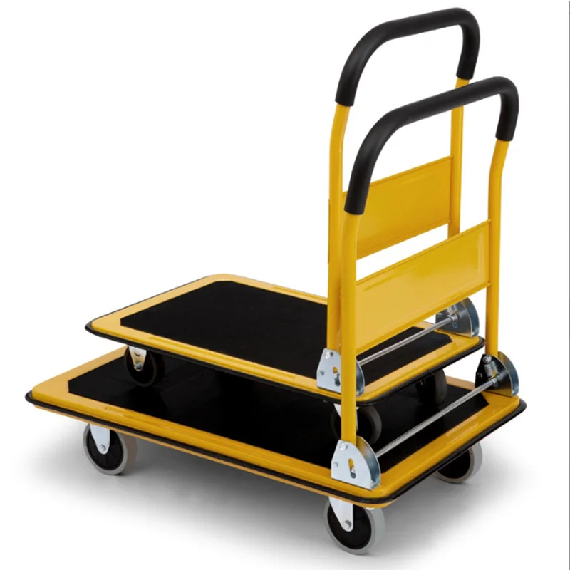 High Load Capacity 150KG/300KG Foldable Hand Trolley Cart Loading Thickened Platform Push Trolley Folding Cart