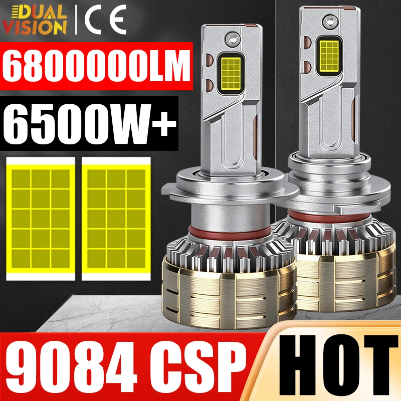 

6500W 6800000LM H7 H4 Светодиодный автомобильный фонарь Canbus декодер K5C H1 H11 H8 H9 9005 9006 HB3 HB4 9012 HIR2 30PCS CSP 6000K Светодиодная противотуманная фара 12V