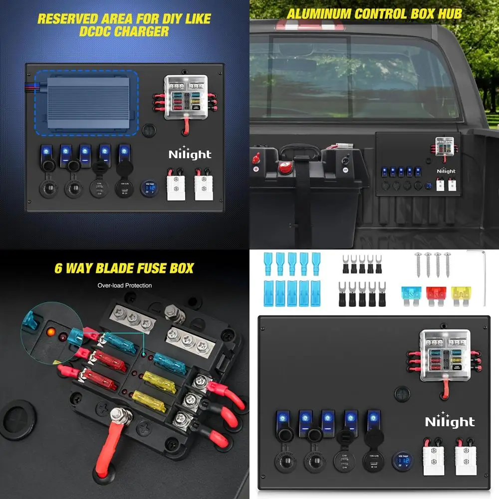 

12 В/24 В электрическая система для кемпинга, центральный блок управления питанием от аккумулятора, блок предохранителей, переключатели, розетка для сигар, вольтметр, USB зарядное устройство, Андерс