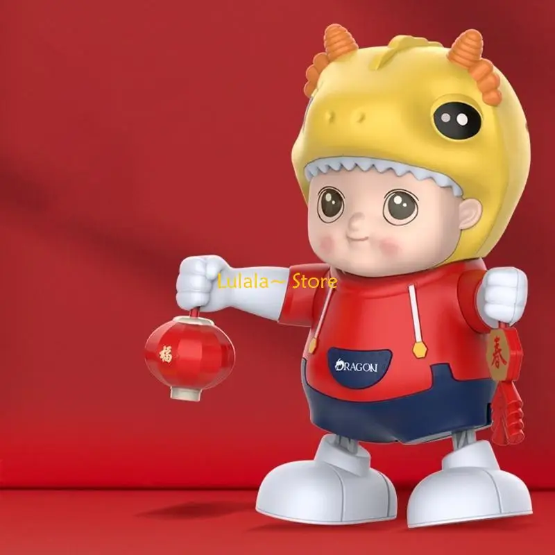 Y4QA Baby Crawling Learning Toy Electric Dancing Dragon Doll Music Toy New Year Gift