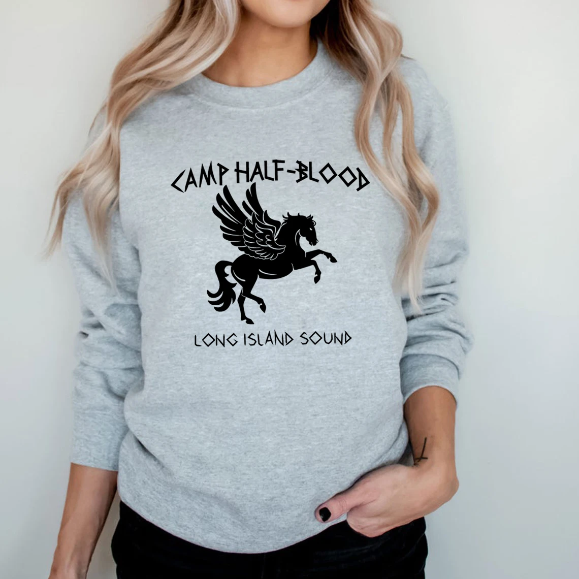 

Camp Half Blood Sweatshirt Percy Jackson Hoodies Long Island Sound Olympian SPQR Pullover Vintage Unisex Sweatshirts Streetwear