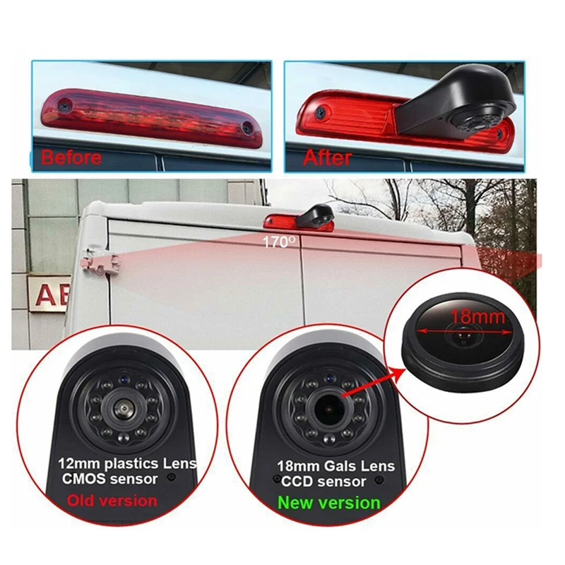 Car High Brake Light Reversing Camera Rear View Camera for Fiat Ducato X250 X290 Peugeot Boxter Citroen