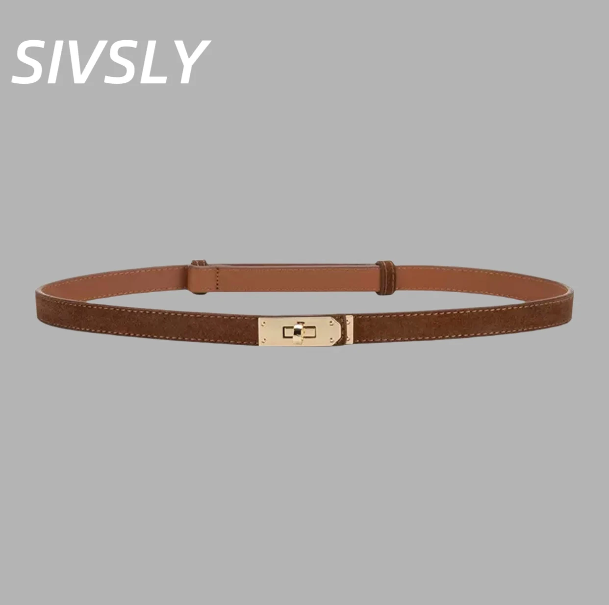

New style matte belt women's luxurious design sense genuine leather skirt suit coat decoration no hole high-end sense belt women