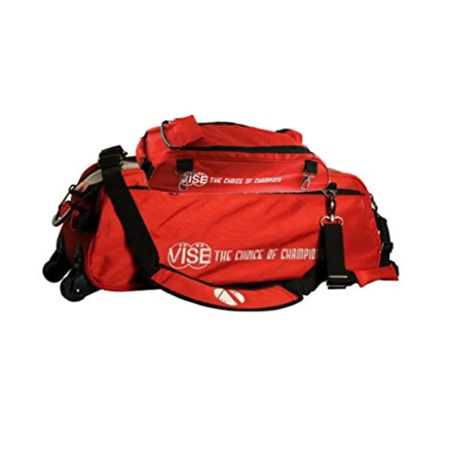 

VISE Clear Top 3 Ball Roller Bowling Bag for Tournament and Practice Use Features Transparent Design with Durable Wheels and Co