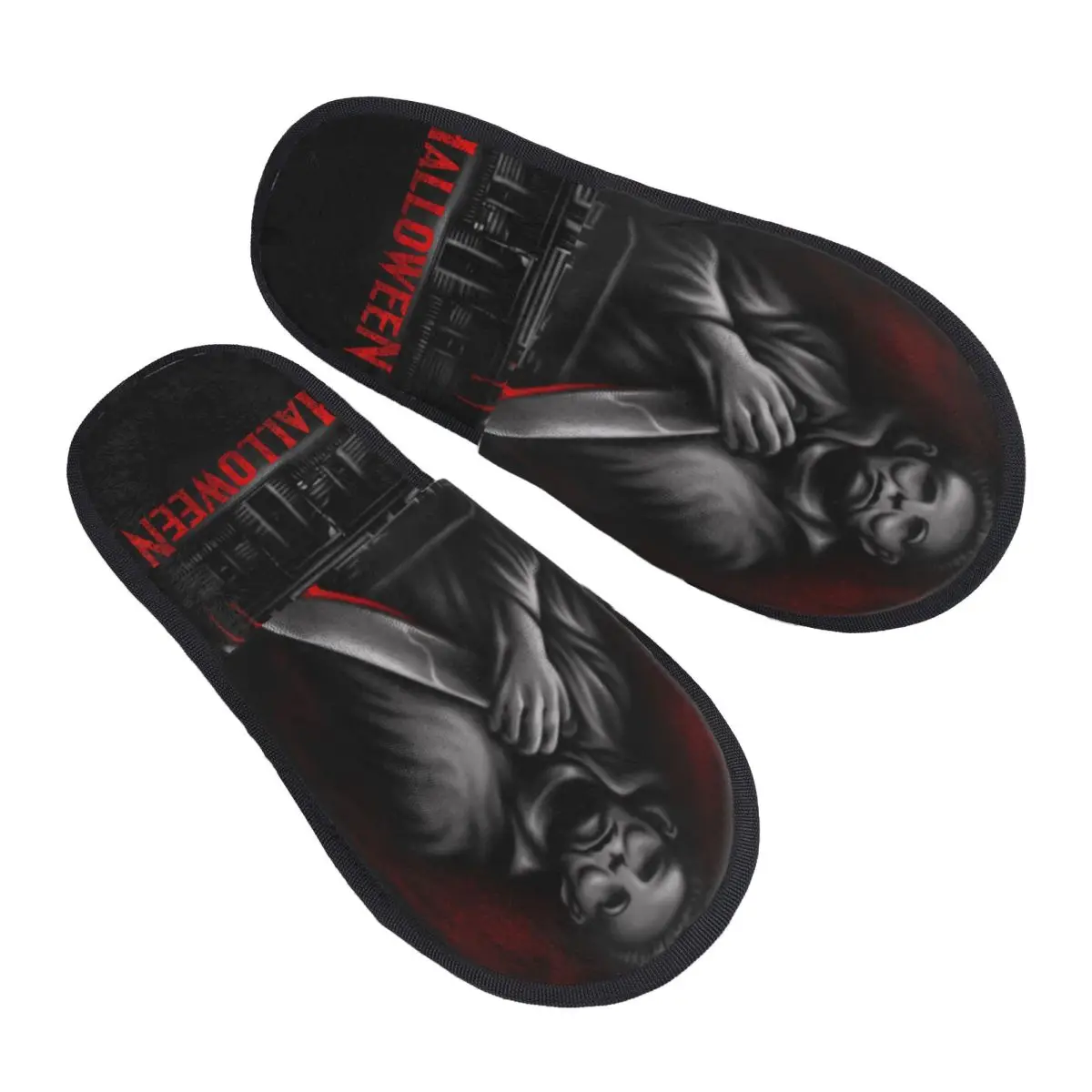 

Print Women Michael Myers Halloween House Slippers Cozy Warm Horror Tv Movie Memory Foam Fluffy Slipper Indoor Outdoor Shoes