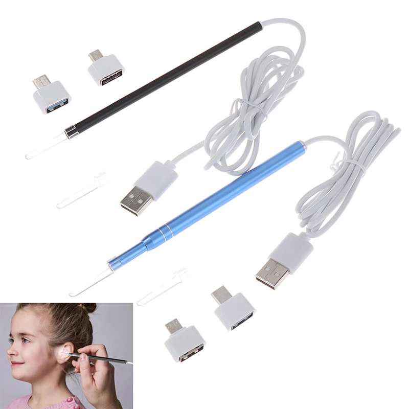 Smart Ear Cleaner Endoscope Spoon Camera Ear Picker Cleaning Wax Removal Visual Earpick Wifi Mouth Nose Otoscope Support Android