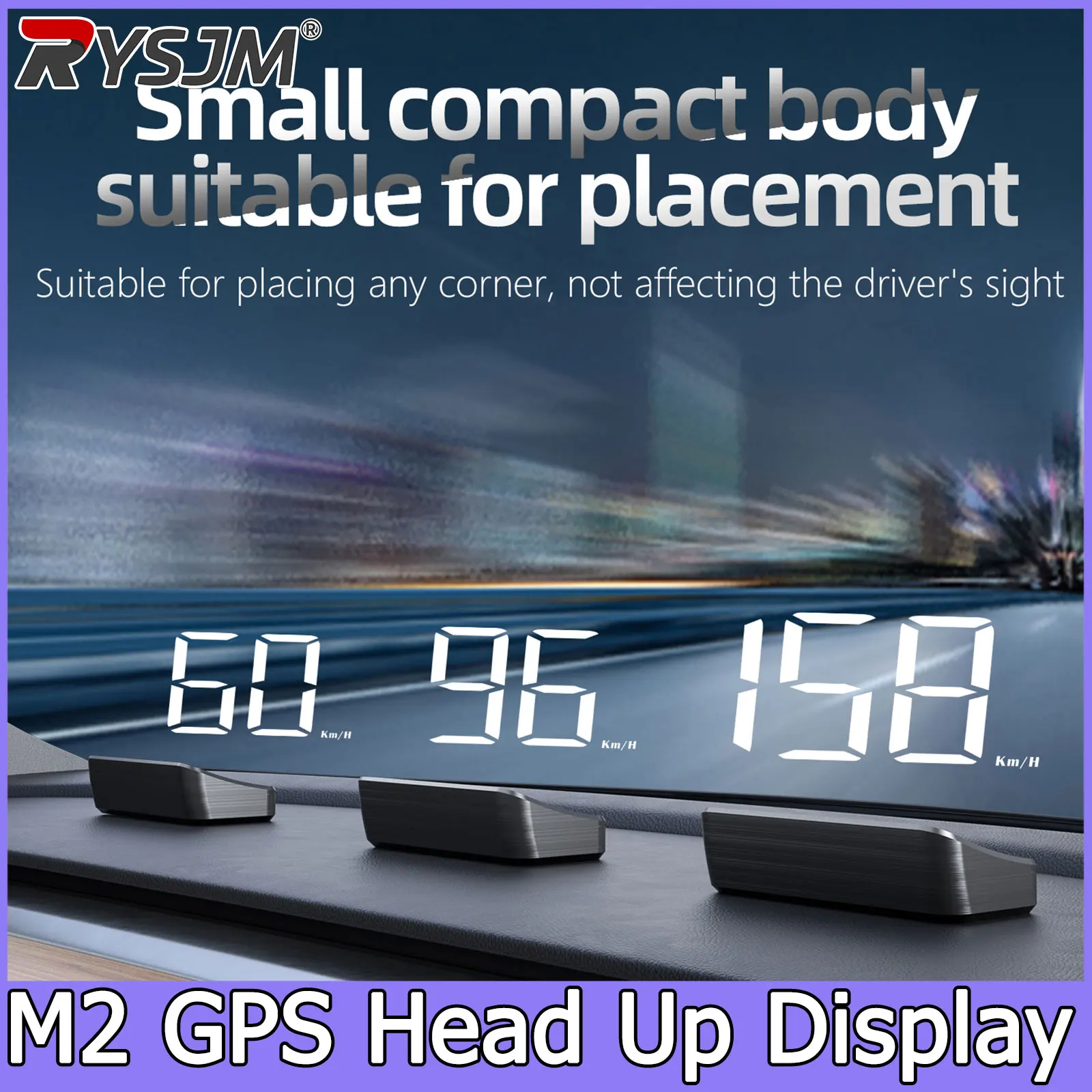 M2 Head Up Display GPS HUD Windshield Projector Auto Accessories Digital Speedometer Plug And Play Universal Cars Big Font KM/H