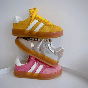 Boys and girls canvas shoes children's school performance shoes fashion children's biscuit bottom breathable children's shoes