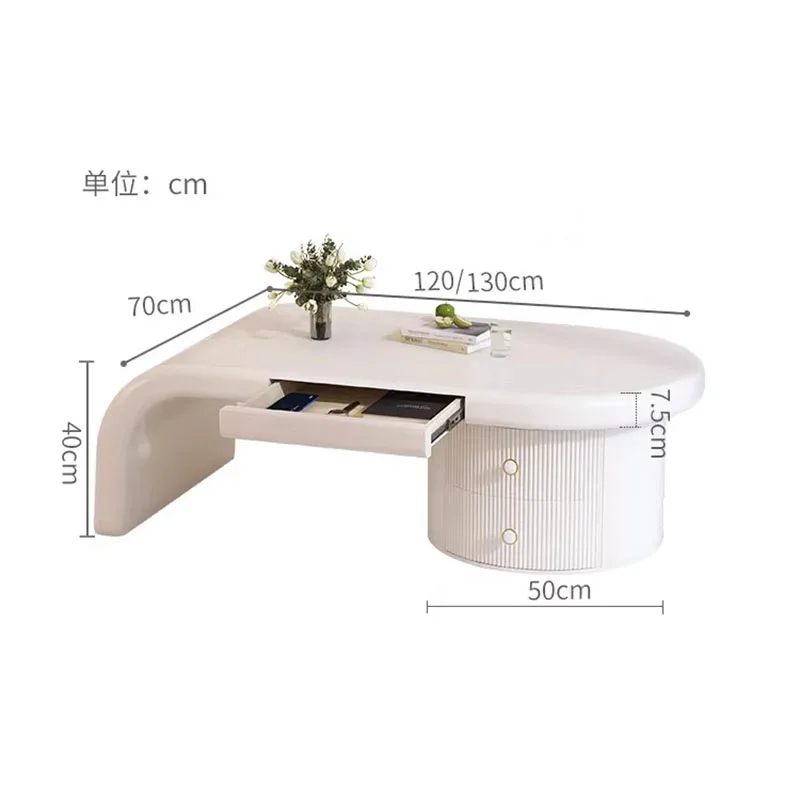 Irregular Mechanism Coffee Tables Storage Aesthetic Unique White Coffee Tables Modern Minimalist Mesa Living Room Furniture