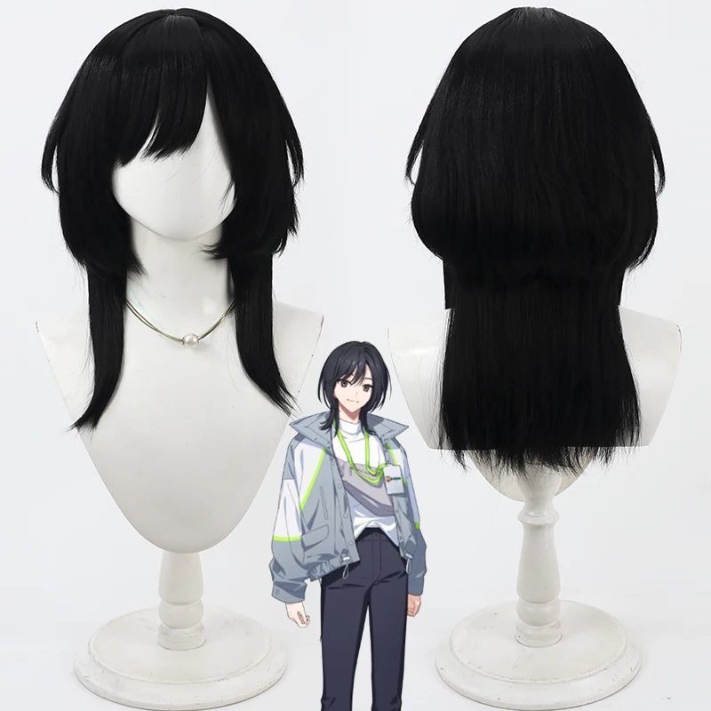 

Парик для косплея Hamasaki Natsuki, 18 полосок, черные термостойкие синтетические волосы