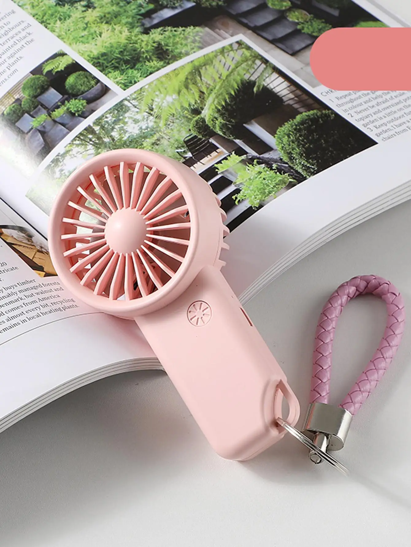 1pc Rechargeable Handheld Portable Mini Fan With 500mah Battery, Strap & 3-Speed Setting