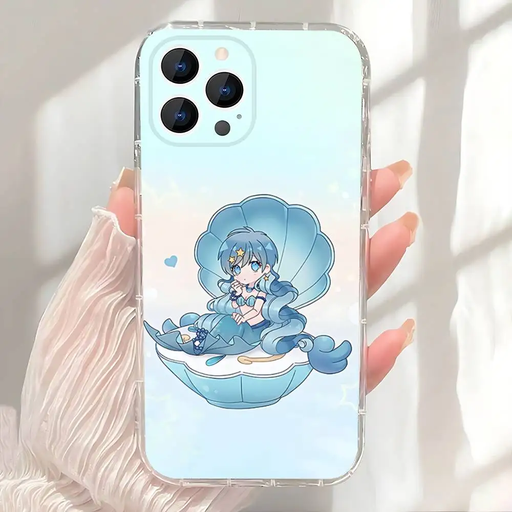 Casing M-Mermaid M-Melody Pichi Hanon Hosho Untuk iPhone 17,16,15,14,13,12,11 Pro,Max,Plus,X,XS,XR,SE4,E Mini Transparan Soft Cover